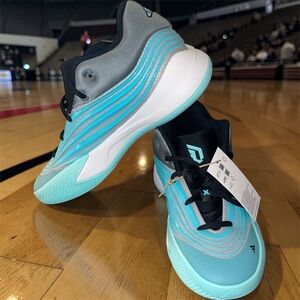 adidas DameX Kids Teal & Silver Low-Top Sneakers